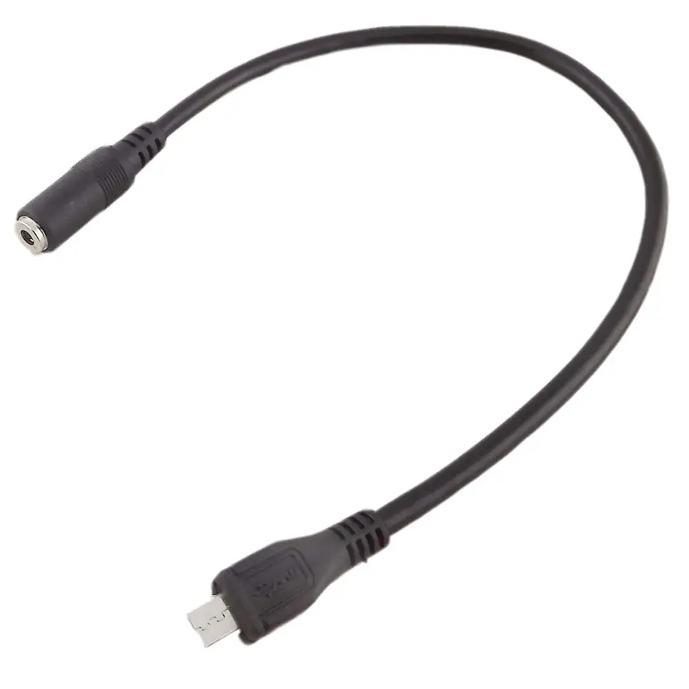 USB Mikro Hitam 5 Pin Pria Ke 3.5Mm 