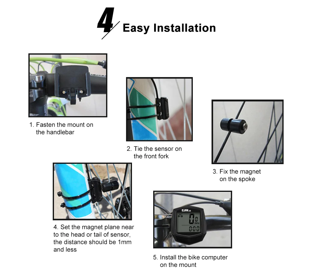 SunDing SD - 581A Wired Bike Computer Bicycle Accurate Speedometer