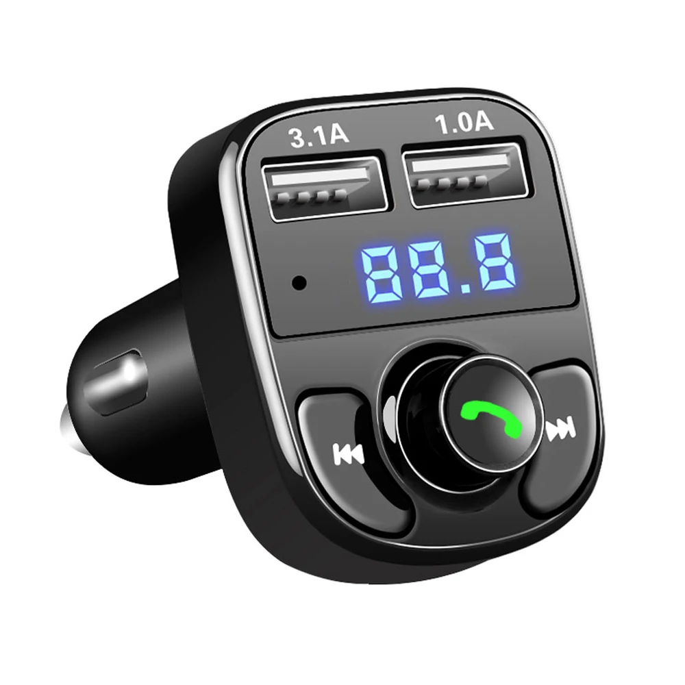 Car FM Transmitters Aux FM Modulator Bluetooth Handsfree Car Kit Audio MP3 Player with 3.1A Quick Charge Dual USB Auto Charger