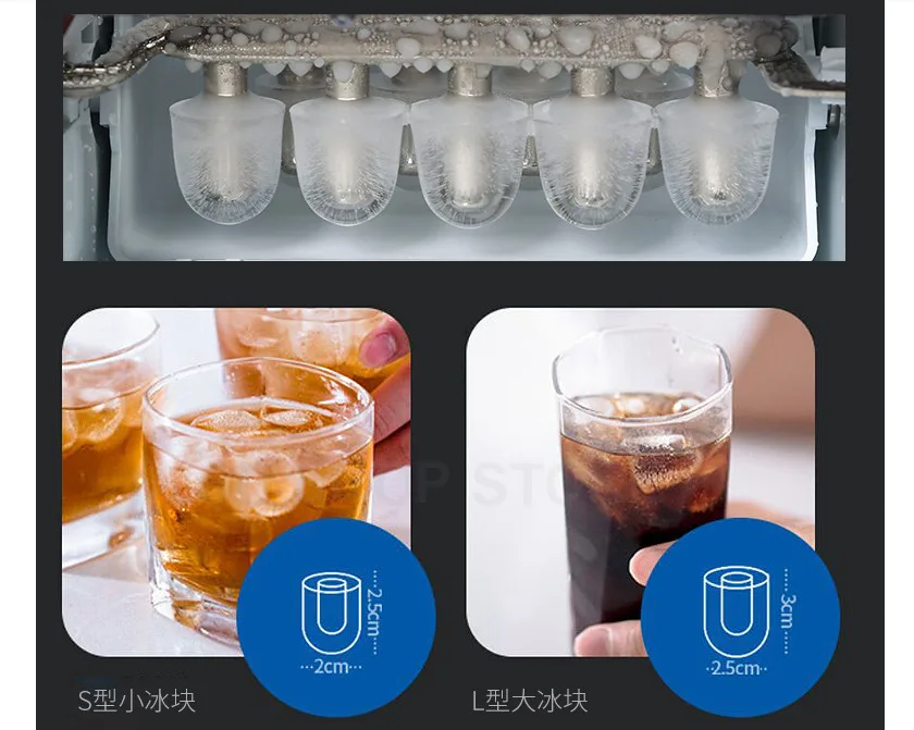 Free shipping 16kgs/24H Portable Automatic ice Maker, Household bullet round ice make machine for family, small bar,coffee shop