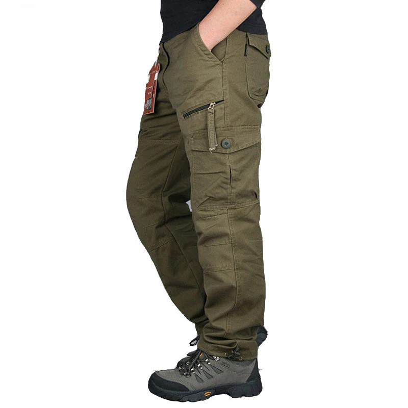 

Men's Straight Streetwer Tactical Pants 2019 Spring Autumn Army Cargo Pants Casual Long Trousers Pantalon Homme Plus Size 2XL