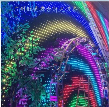 

P10 3*3 LED Vision Curtain, LED Video Cloth, LED DJ Stage Backdrops