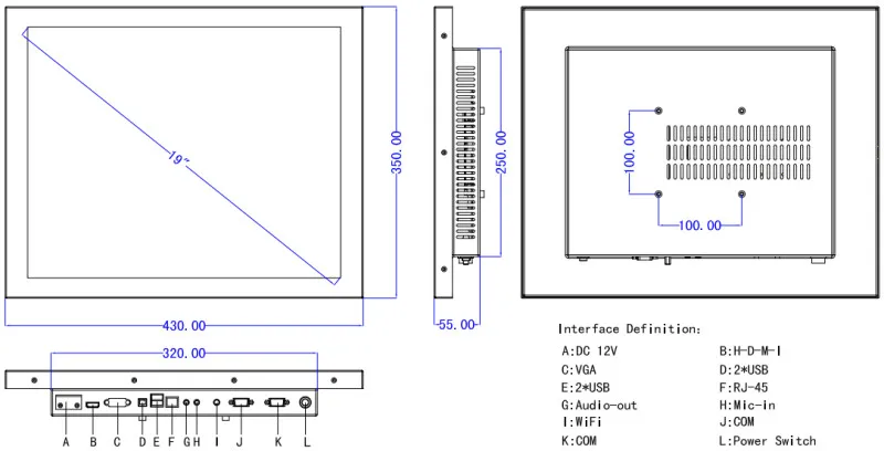 Лучшая цена промышленные компьютеры 19 "Intel 3855U Сенсорный экран win7/8/10 Oem Super Slim образование все в одном ПК с Wi-Fi