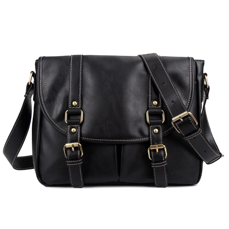 

New Fashion Business Men's Handbags Pu Leather Male Shoulder Bag Vintage Crossbody Boy Luxury Brand Casual Messenger Bags