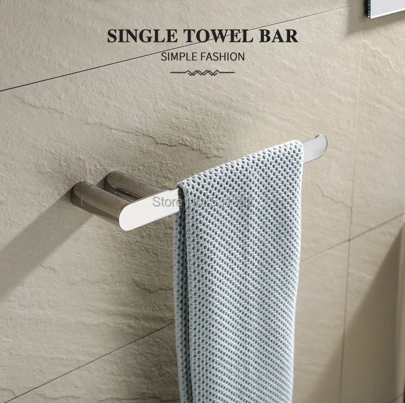 Одинарная вешалка для полотенец из нержавеющей стали, полированные держатели для полотенец, настенный держатель для полотенец, модный дизайн