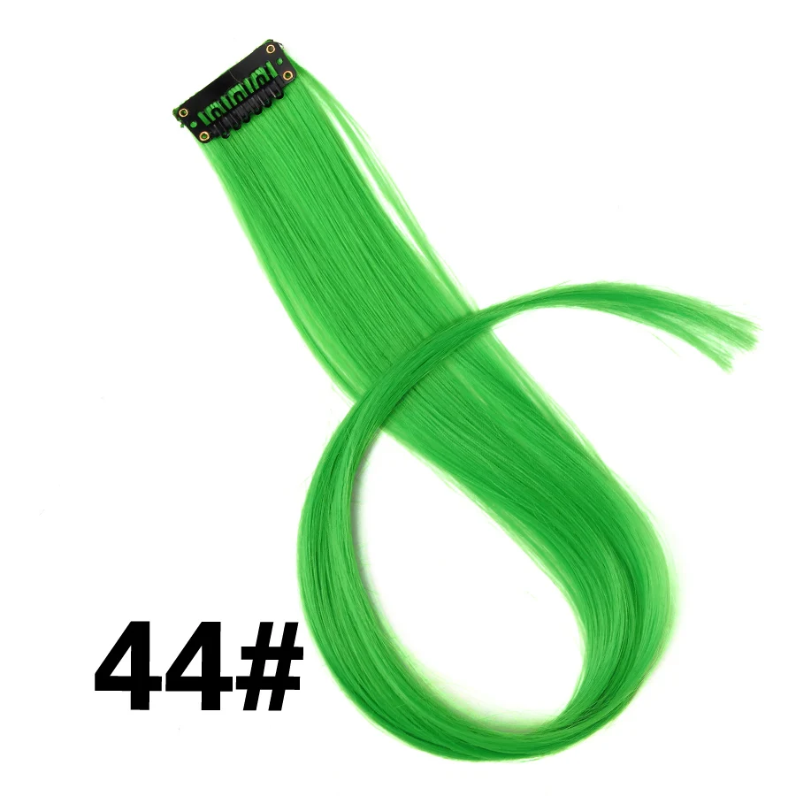 #30 Alileader Клип В Наращивание Волос Ombre 20 Цветов 50 См Длинные прямо Синтетические Шиньоны Клип На Розовый Серый Блондинка 613# Красный синий - Цвет: #30