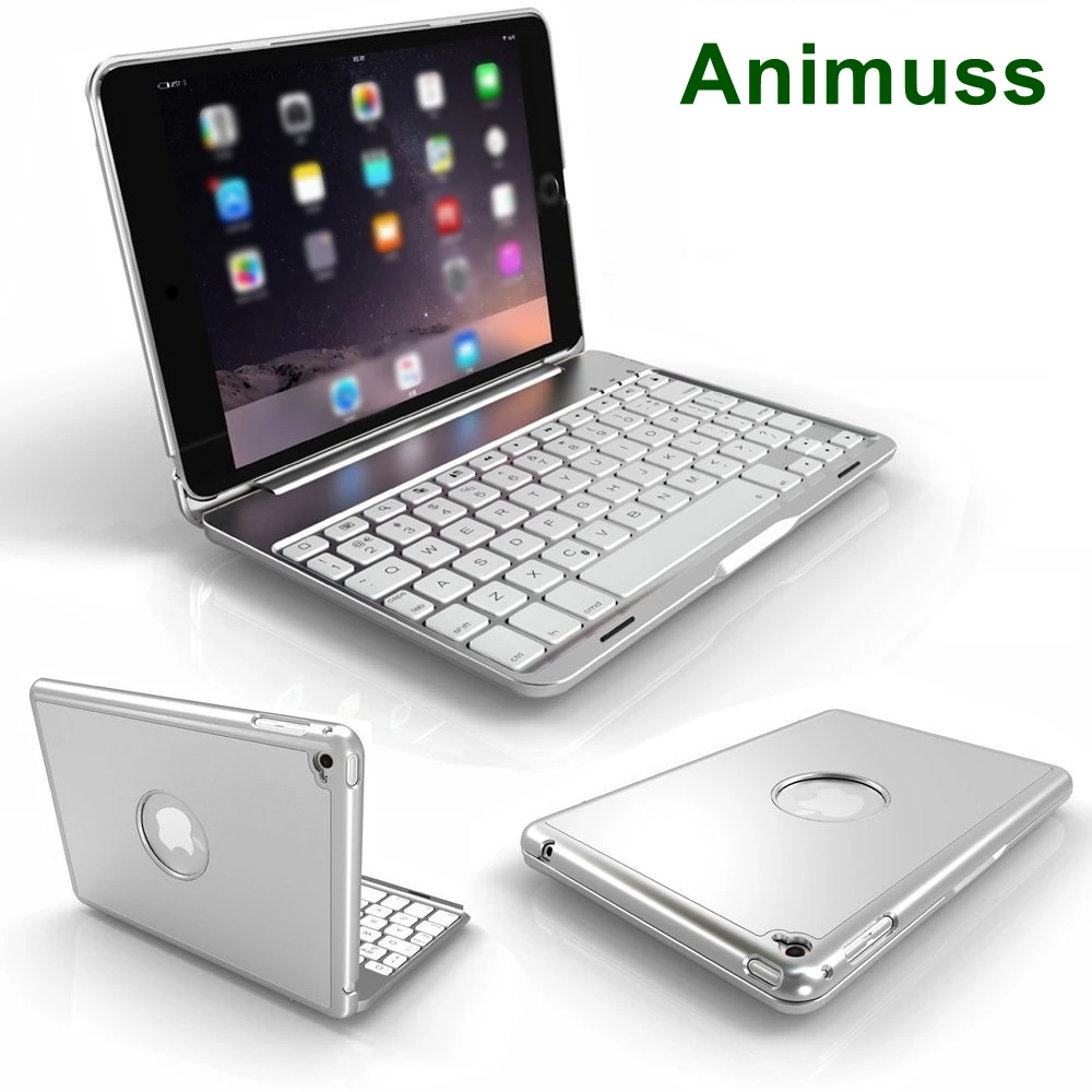 

For iPad Mini Wireless Keyboard Case, 7 Colors LED Backlight/Smart Sleep&Awake/Stand Folio Cover iPad Mini 1/2/3 7.9 inch Table