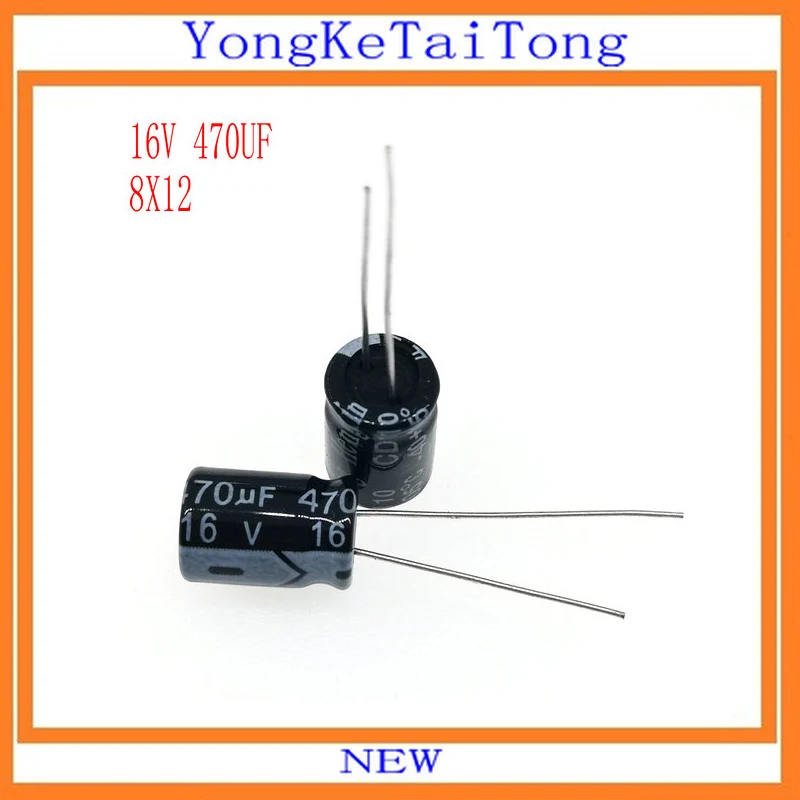 

50PCS/Lot Aluminum Electrolytic Capacitor 16V 25V 35V 470UF 16V470UF 470UF16V