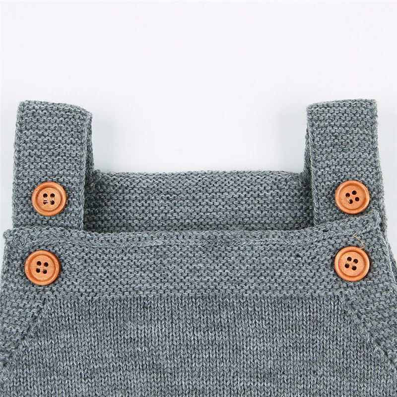 Newborn Christmas Baby Bodysuit Knitted Sleeveless Funny Cartoon Infantil Bodysuit Winter Toddler Girl Boys Onsies Jumpsuit gray-3