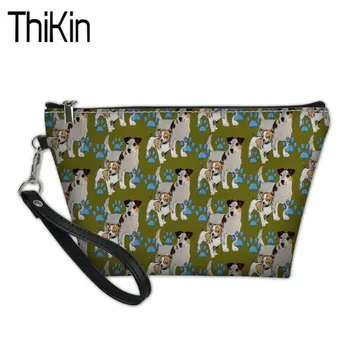 

THIKIN Cosmetic Bags for Women Jack Russell Terrier Printing Make Up Bag Ladies Portable Cosmetic Cases Females Wash Kit Bags