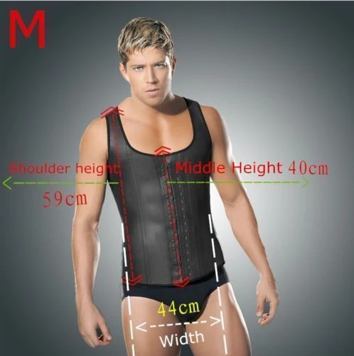 Men Sport Latex Waist Training Cincher Body Shaper Basque Halter