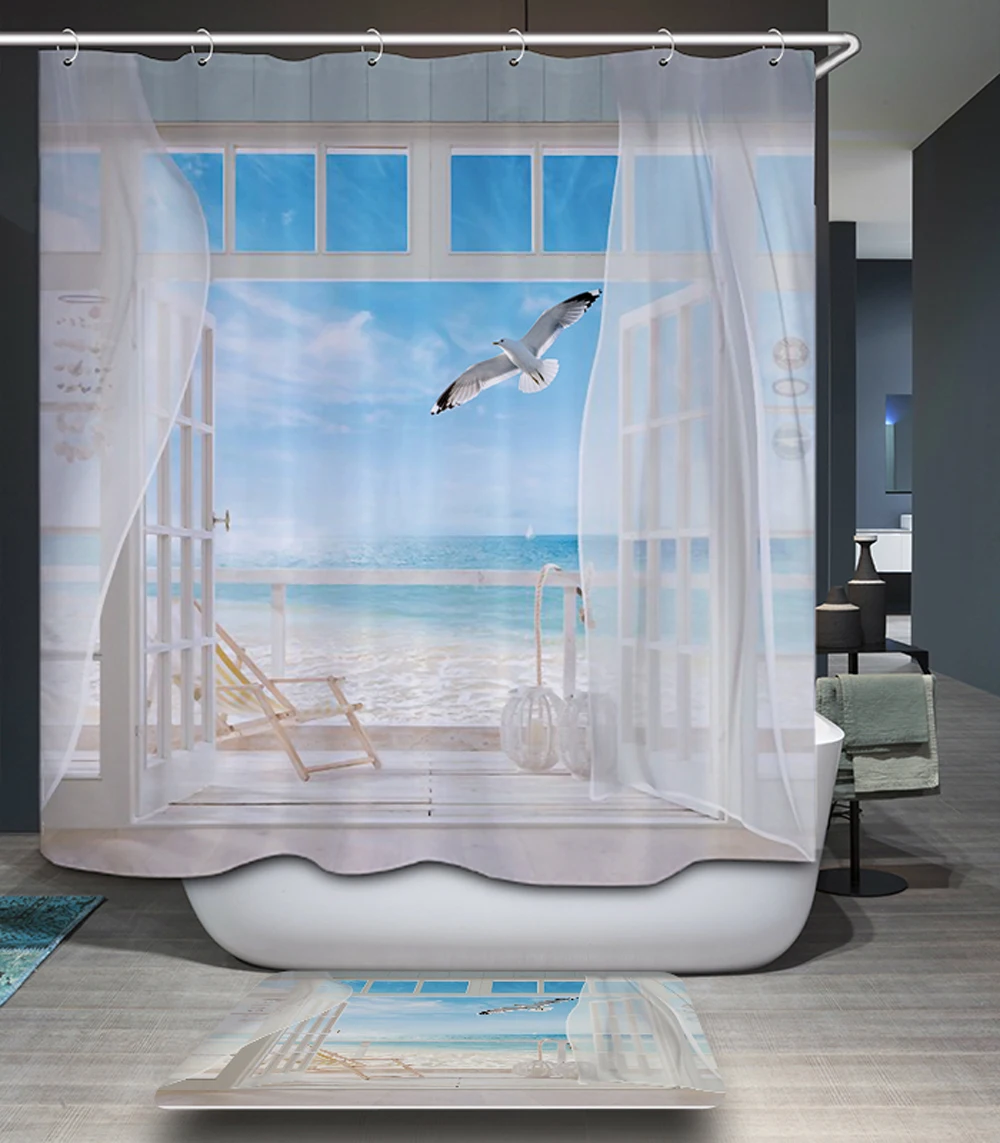 Comwarm Sommer Kustenstrand Landschaft 3d Polyester Wasserdicht