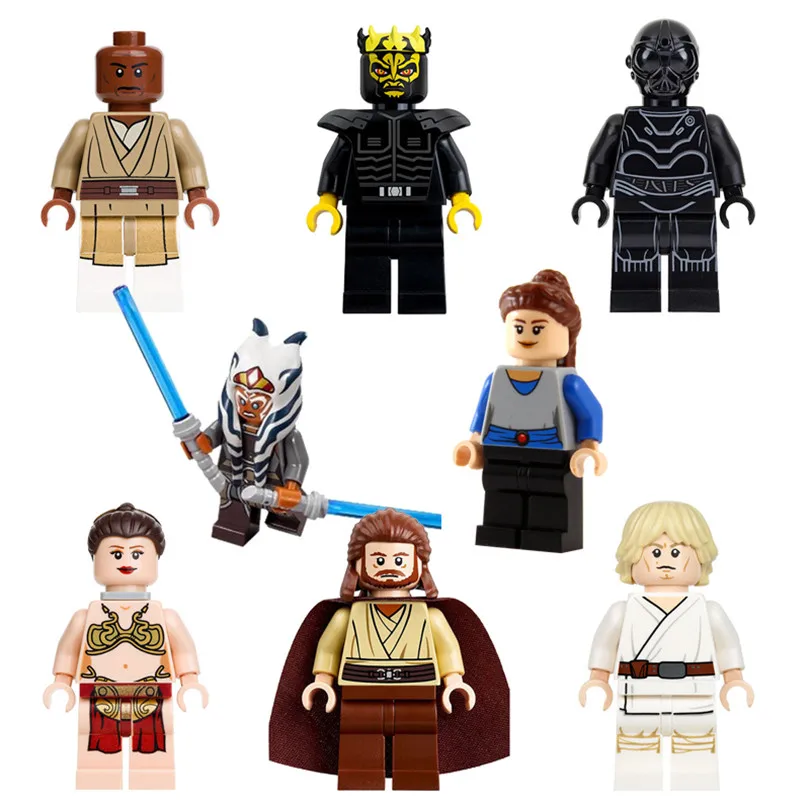 Star Wars Building Blocks Luke Skywalker Qui Gon Jinn Death Star Robot