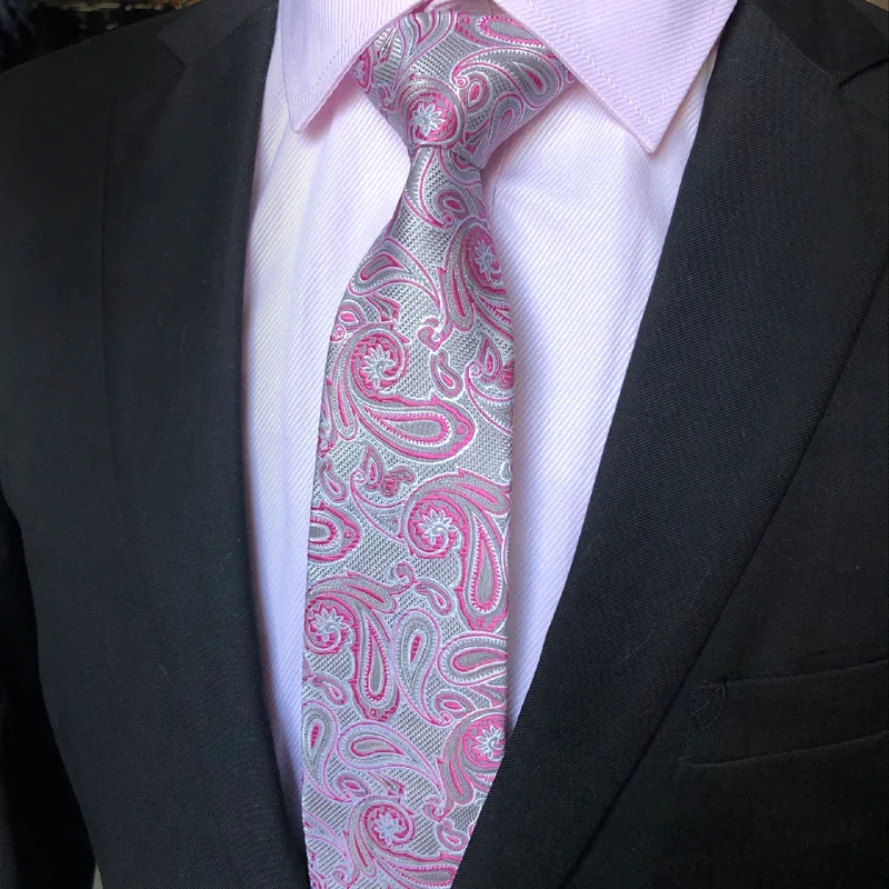 Роскошный классический мужской Галстук Пейсли 8 см жаккард тканые галстуки для мужчин деловой, для жениха галстук Свадебная вечеринка мужские подарки - Цвет: YG-20