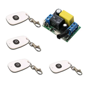 

AC220V 1CH 10A Radio Controller RF Wireless Relay Remote Control Switch 4 Ellipse Shape Transmitter +1 Receiver with Cover New