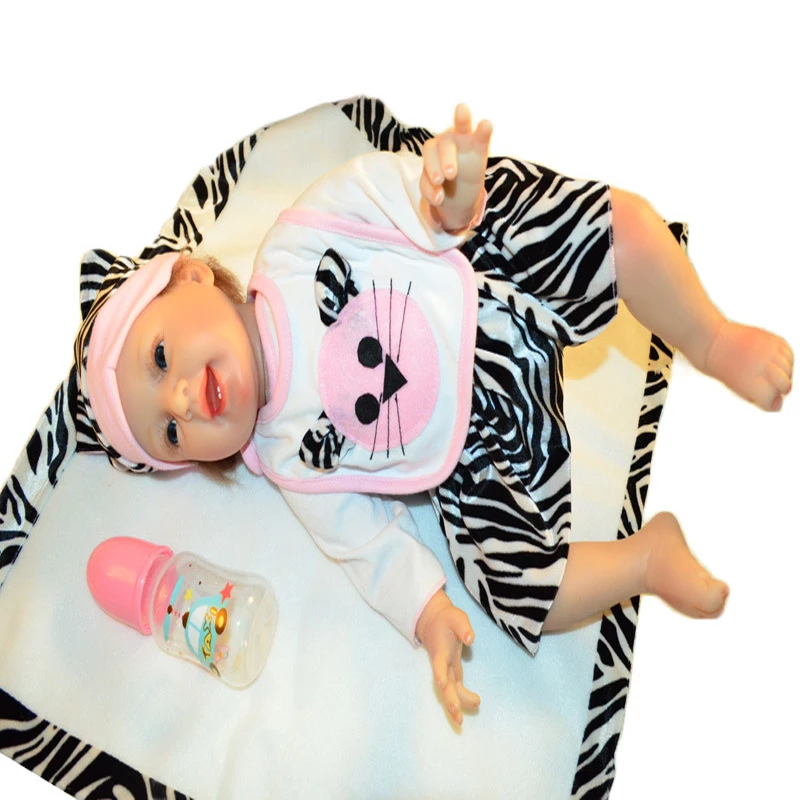 

Reborn baby dolls sleeping baby Life like Realistic Full Silicone Vinyl body 55cm