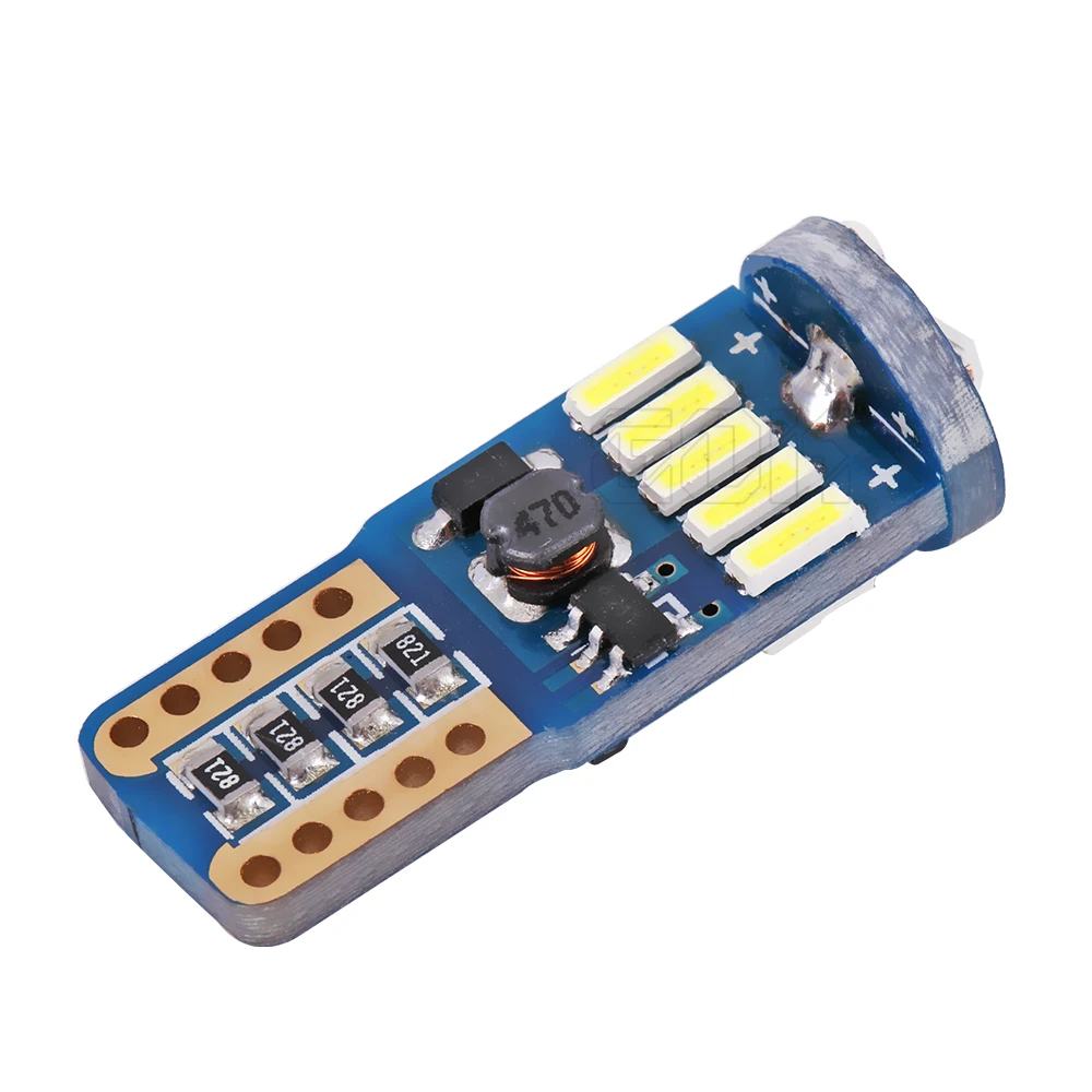 100pcs T10 led canbus T10 15led 4014 smd LED No OBC Error 194 168 W5W T10 15smd canbus non polarity LED Wedge bulb car-styling