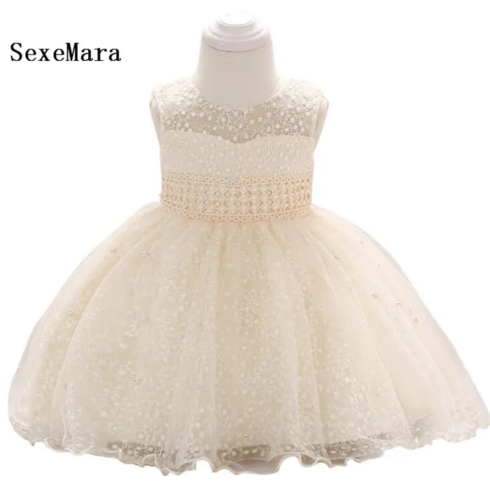 

Real Picture Baby Girls 1 year Birthday Party Dresses Princess girls dress christening dresses Bow Baptism Dress for Infant Girl