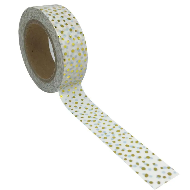 

Foil Washi Paper Tape High Quality Gold Foil 10m Paper Tape Dot Christmas Decorative Tape 1pcs Craft Sticky Decor