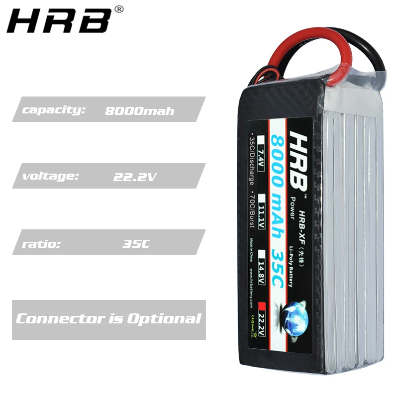 Аккумулятор hrb lipo 3S 11,1 V 8000mah 2S 7,4 V XT60 T Deans 14,8 V 18,5 V 22,2 V 4S 5S 6S 1S 3,7 V RC Квадрокоптер самолеты Автомобили Запчасти 35C