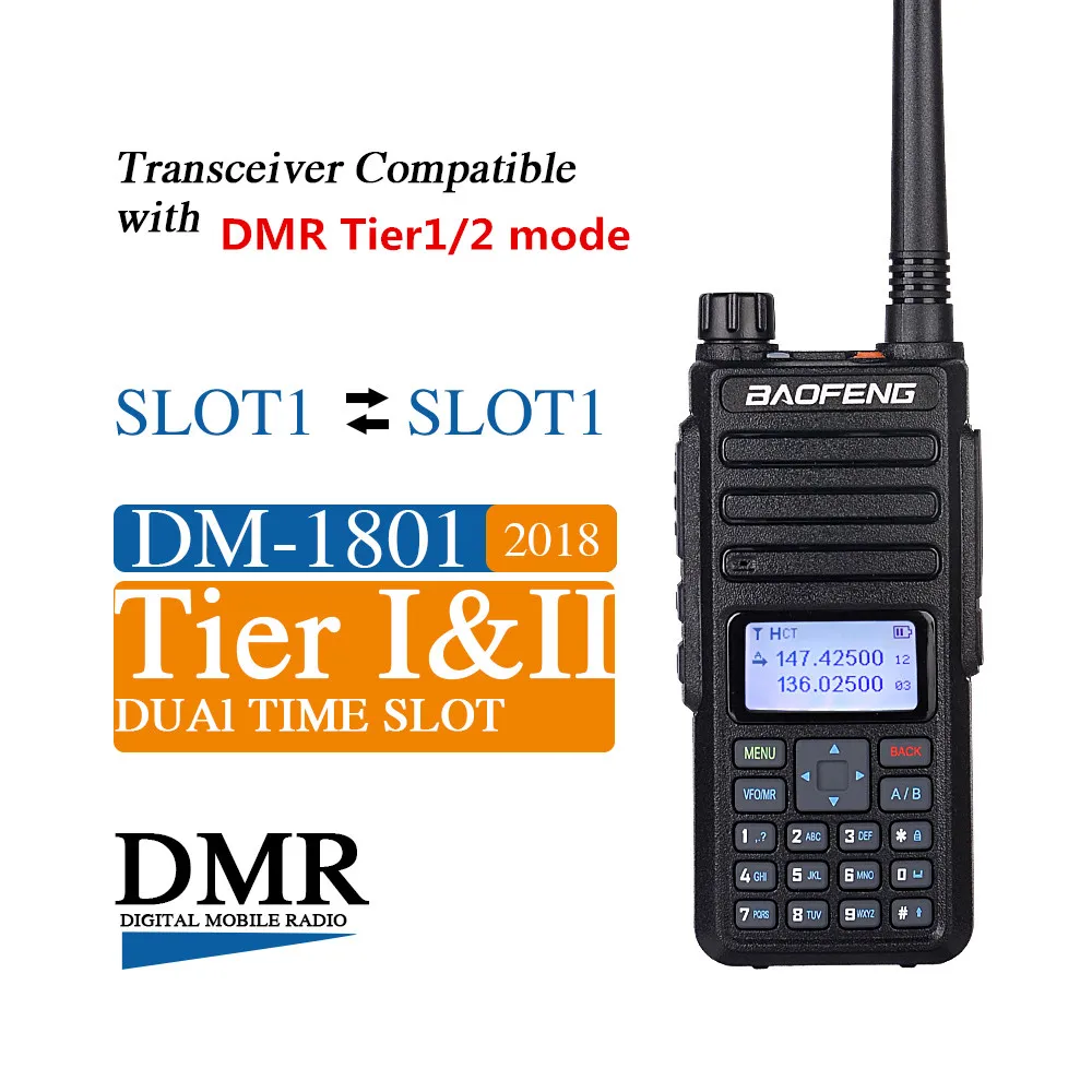 

NEW 2018 Baofeng DM-5R DM-1801 DMR Portable Walkie Talkie Digital Two-Way Radio Transceiver Compatible With Moto Tier I/II