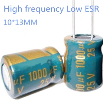 20pcs/lot high frequency low impedance 25v 1000uf 10*13MM aluminum electrolytic capacitor 1000uf 25v 25V1000uf