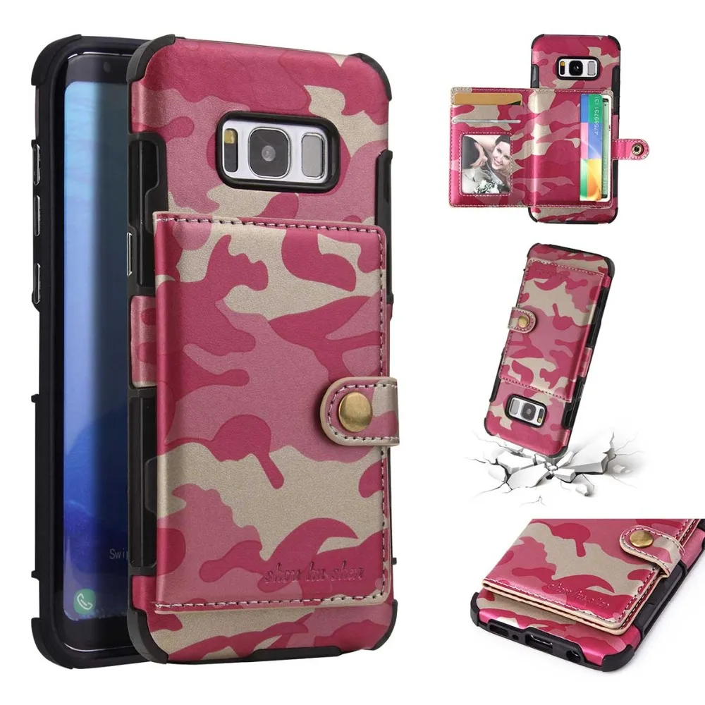 Камуфляжный армейский камуфляжный чехол для телефона для samsung S8 S9 Plus, флип-кошелек, мульти держатель для карт из искусственной кожи, чехол для Galaxy Note 8 9, чехол