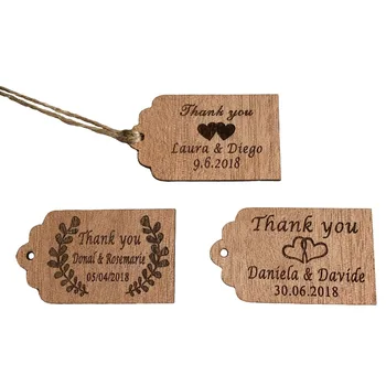 

30pcs/50pcs Personalized Thank You Wedding Tags Engraved Wooden Tags Wedding Favor Tag Rustic Wedding Bridal Show decoration