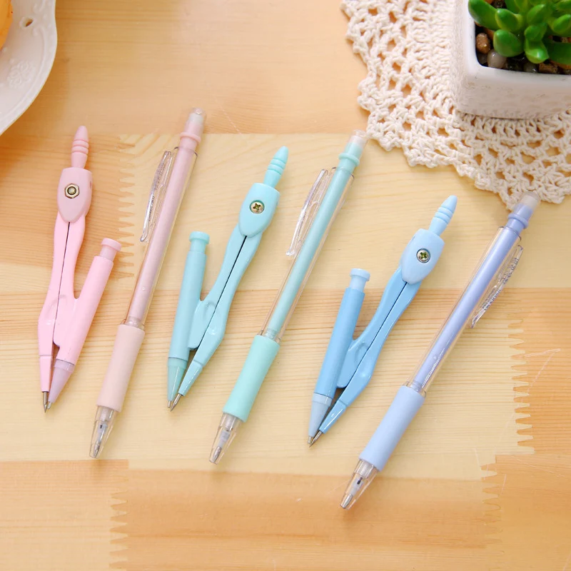 Cute Compasses Drawing Tools Set With Ruler Eraser Mechanical Pencil And Refill Korean Stationery Office School Supplies