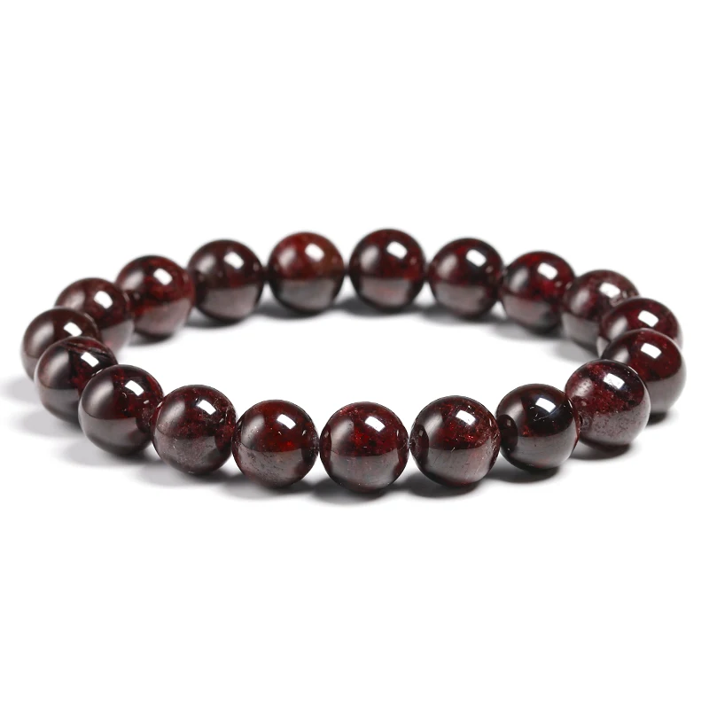 

Wine Red Natural Garnet Bracelets Women Fine Jewelry Semi-precious Stone Bead Stretch Bracelet Girls Energy Femme Jewelry Gift
