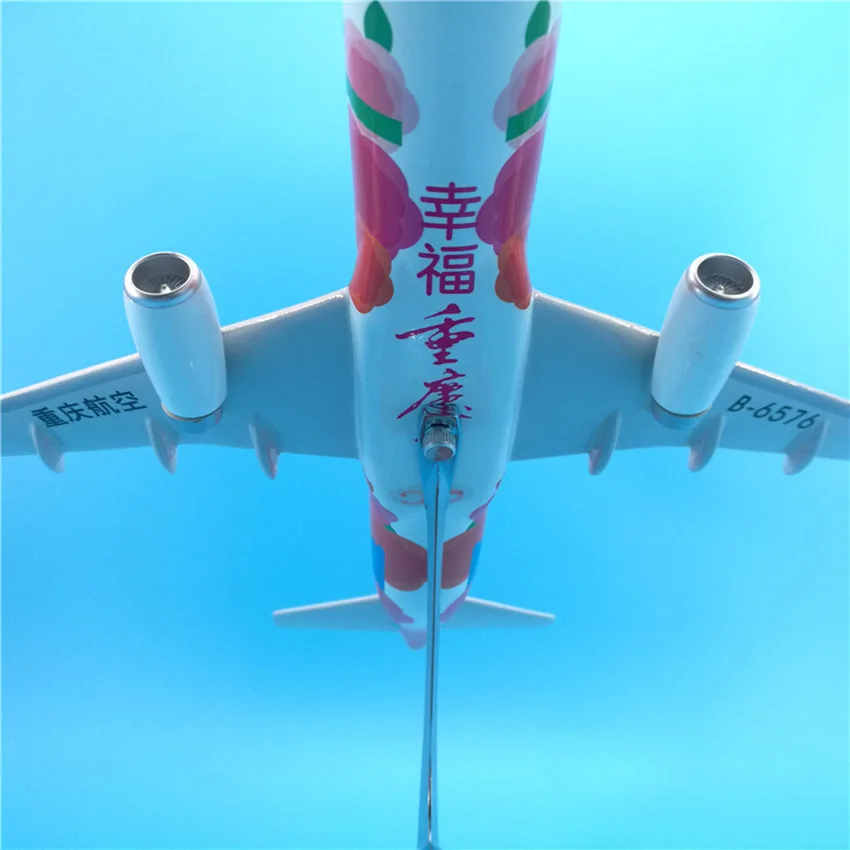 37 см 1:100 Airbus A320-200 модель Happy Time Chongqing airlines W базовый сплав самолет Коллекционная модель дисплея коллекция