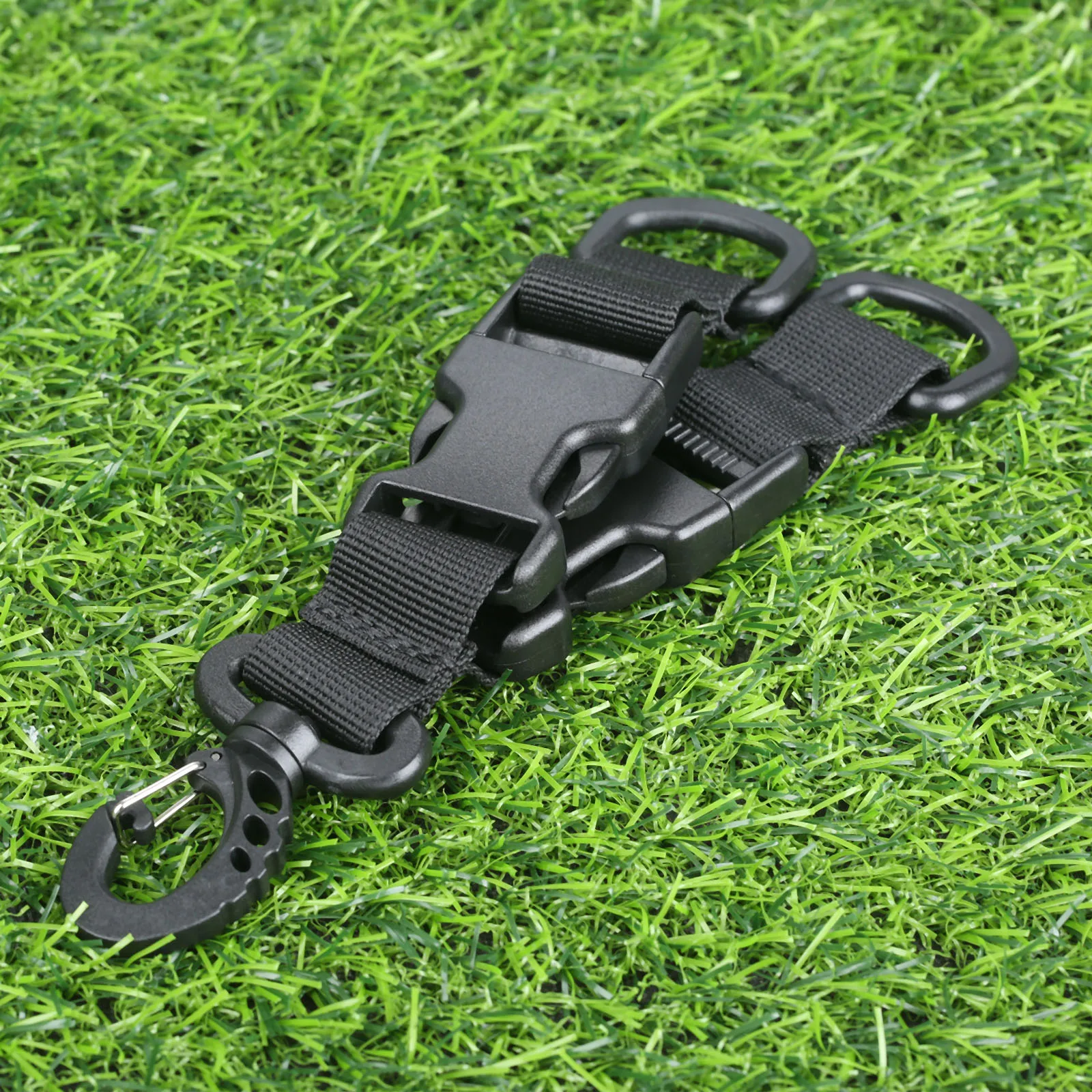 

Molle Webbing Backpack Clip Nylon Ribbon Buckle Attach Belt Carabiner Strap Clasp Double Hanging D-Ring Keychains Outdoor Tools