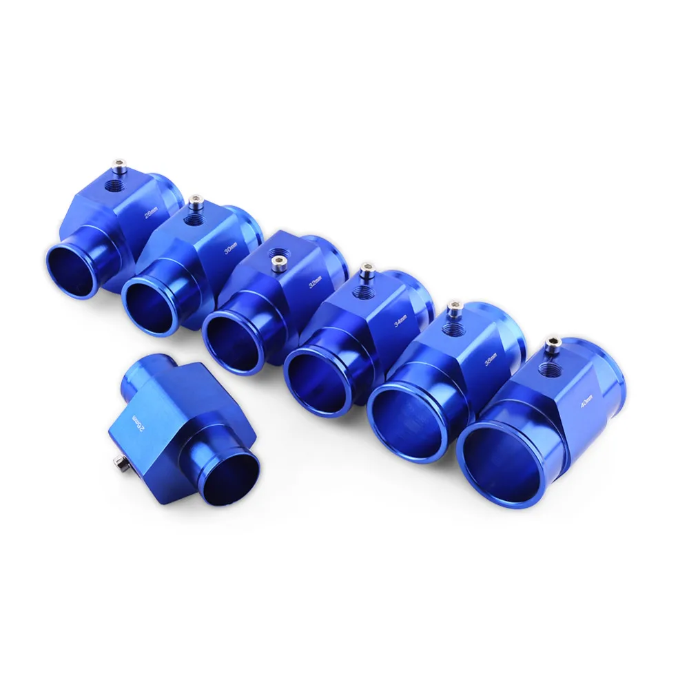 blu 26 mm  Universale  40 mm temperatura acqua tubo comune Keenso sensore temperatura dell acqua tubo comune gauge radiatore tubo adattatore in alluminio 