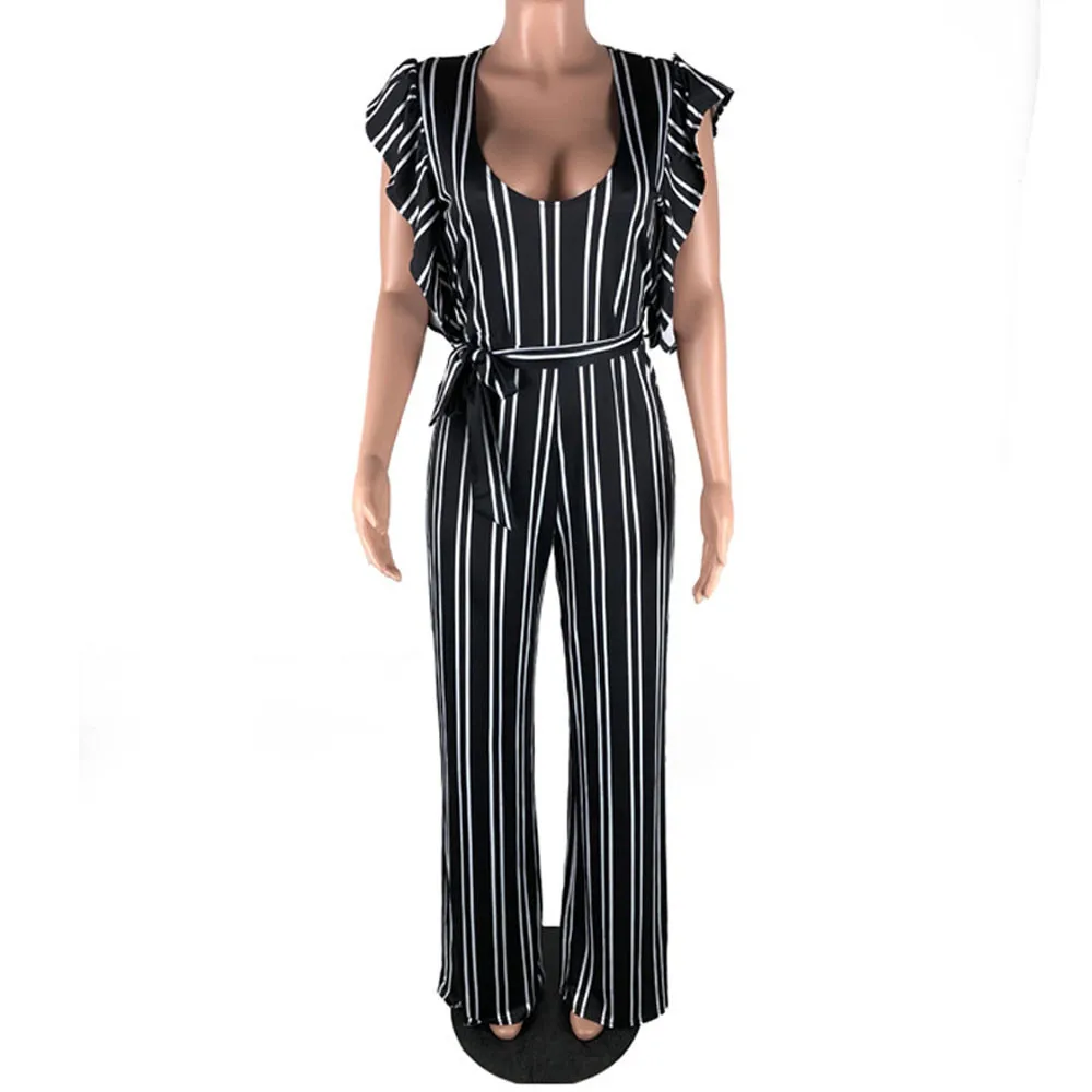 Jumpsuit Summer Women 2018 New Brand Short Sleeve Bodysuits Sexy Clubwear Wide Legs Pants Elegant Jumpsuit combinai F#J05 (6)