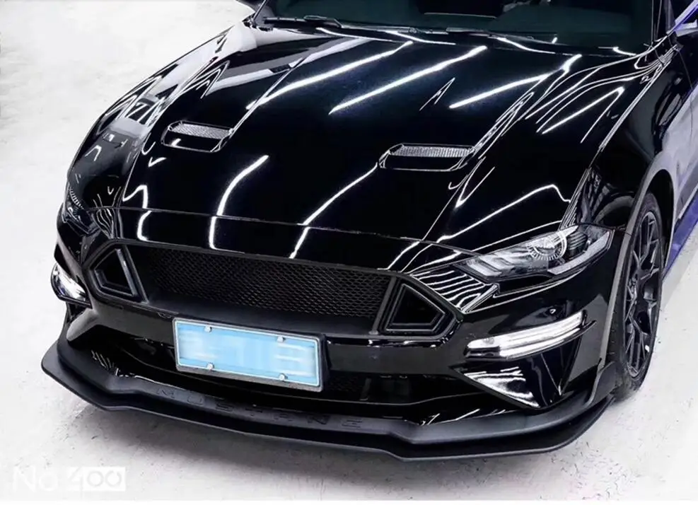 

JINGHANG Car ABS Black Special Substitution Front Bumper Lip Spoiler Auto Car Diffuser Fits For Ford Mustang 2018 2019