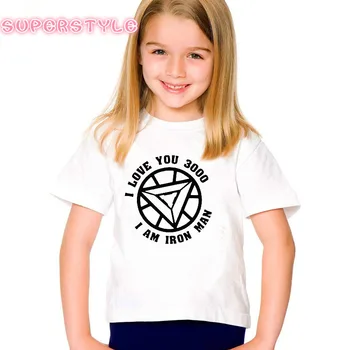 

Avengers Endgame Girls T Shirt DAD I Love You 3000 Times Kids Tshirt Iron Man Love U Three Thousand Times Kid Clothes,dHKP150