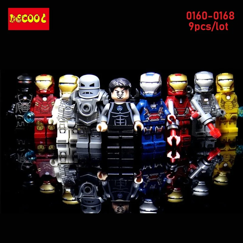 Decool 0160-0168 superheros Iron Man Hulkbuster collect for minifigure building blocks bricks toys gift Legoings Marvel Avengers