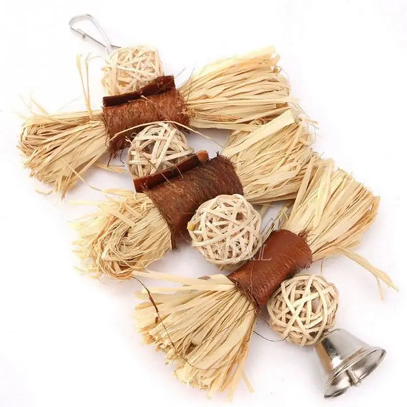 

Natural Lafite Grass funny pet birds toys for hamsters gerbils mice rats little parrot sepaktakraw Chewing Bites toys