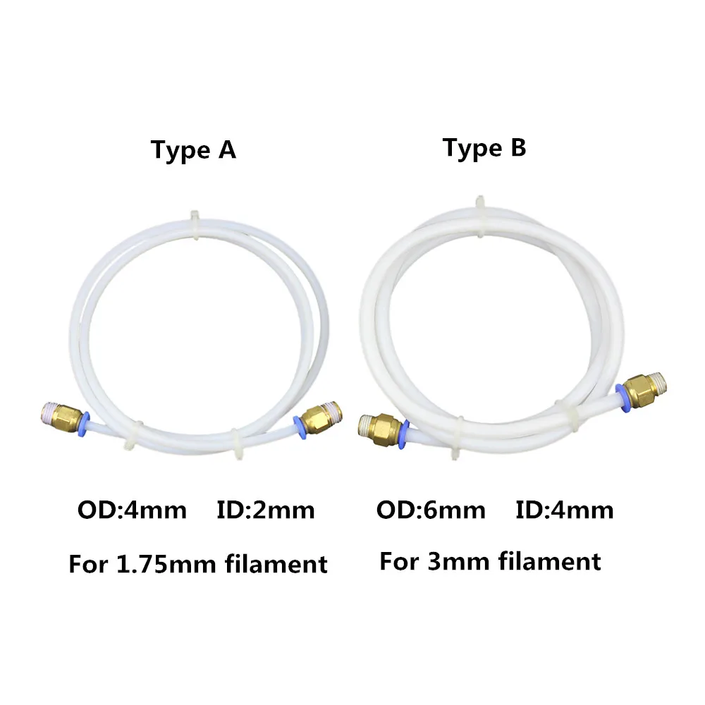 

3D Printer 1M PTFE Teflon Bowden Tube Reprap Tubing ID 2/4mm OD 4/6mm for 3D Printer RepRap Rostock Kossel 1.75mm/3mm Filament