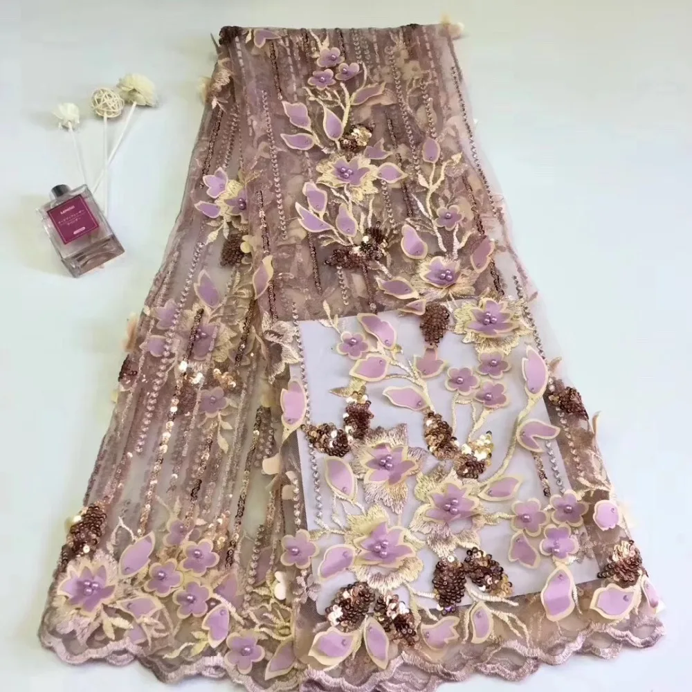 

High Quality African Lace Fabric Net 2019 French Lace Fabric Tulle With Sequin Nigerian Lace Fabric For Wedding