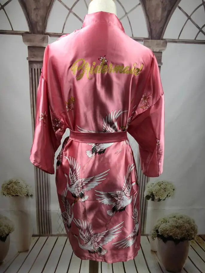 R18 сексуальное атласное кимоно с цветочной отделкой, свадебные халаты с золотым блеском, пижама для невесты, ночная рубашка, платье, вечерние пижамы для женщин - Цвет: As the photo show