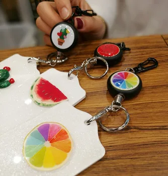 

New Arrival 6pcs/lot Cartoon Kawaii ID Business Card Case Badge Holder With Wire Retractable Reel Company&office Supplies