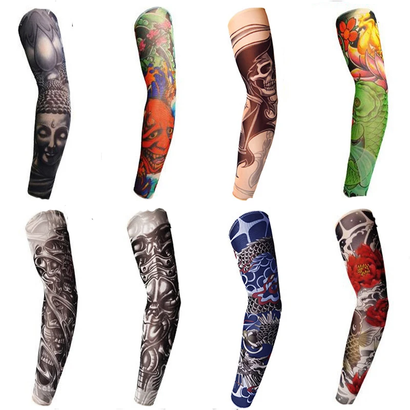 Multifunction tatoo Arm Warmers multi colors Fake temporary tattoo