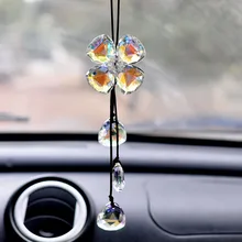 Высокого класса кристалл автомобиля кулон ручной работы Тканые Кристалл Клевер Автомобильное зеркало заднего вида аксессуары автомобиль украшения для укладки