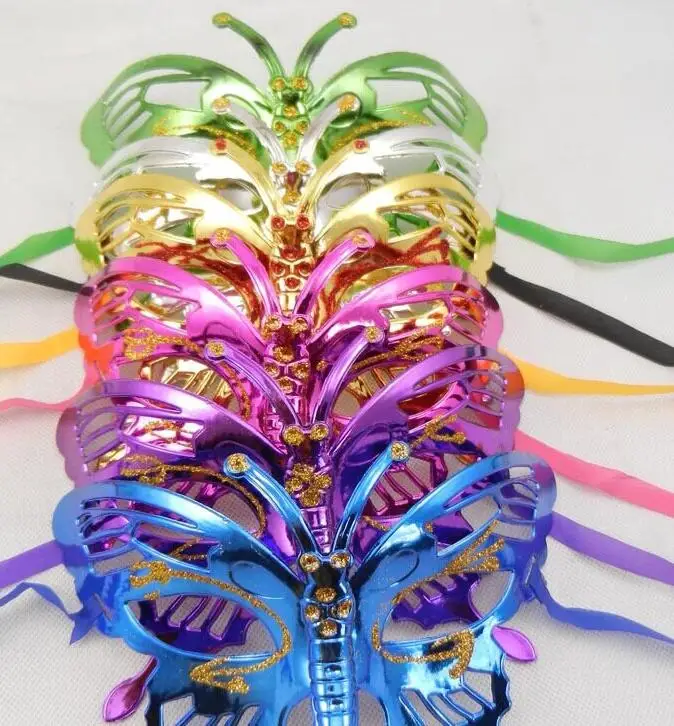 

NEW Halloween mask children masquerade mask coloured drawing or pattern plating butterfly princess coloured hot gift
