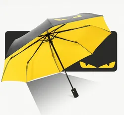 Devil's Eye Umbrella Sun umbrella folding umbrella Black plastic Automatic umbrella Dual-use Sun protection
