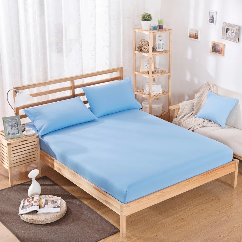 

Frosted solid Color Bed sheet bedspread Brown cushion cover Mattress Protector 1.8 m non-slip polyester dust proof