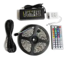 led strip light 5050 rgb set waterproof ip65 5m 300led with remote controller 12v 5a power supply adapter color change led tape