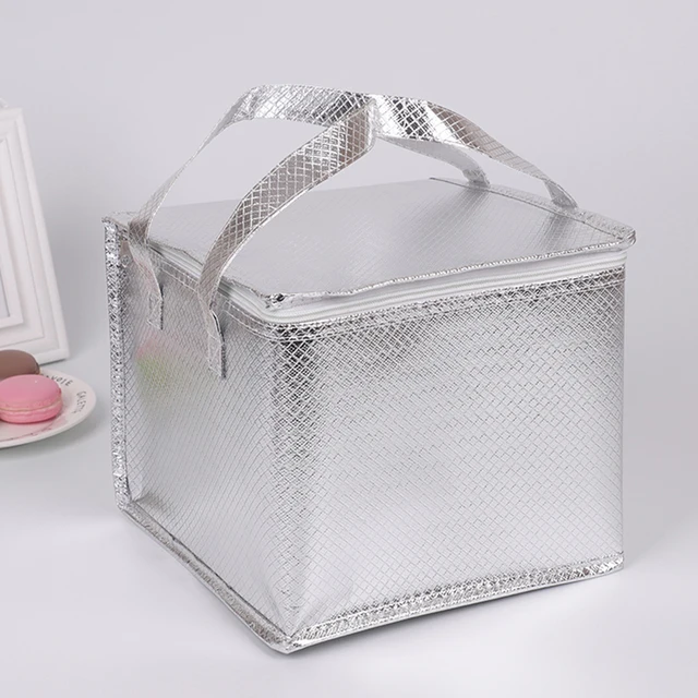 portable silver cooler bag