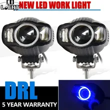 CO LUZ 25 W 3000LM Levou Luz de Trabalho 12 V DRL LED Azul do Ponto Fog Driving Lâmpada Para Harley BMW Honda Lada Motocicleta Uaz 9 V-85 V 6500 K